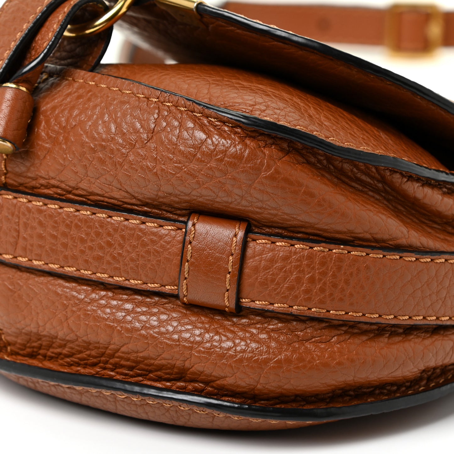 Calfskin Mini Marcie Round Crossbody Bag Tan