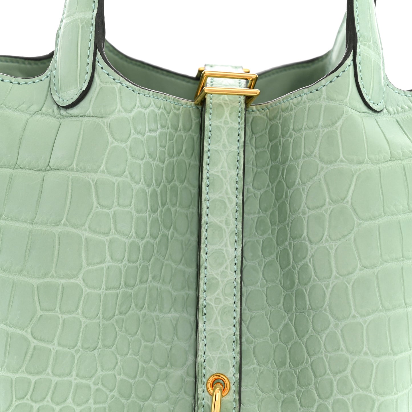 Matte Alligator Picotin Lock 18 Vert D Eau Vert D'Eau