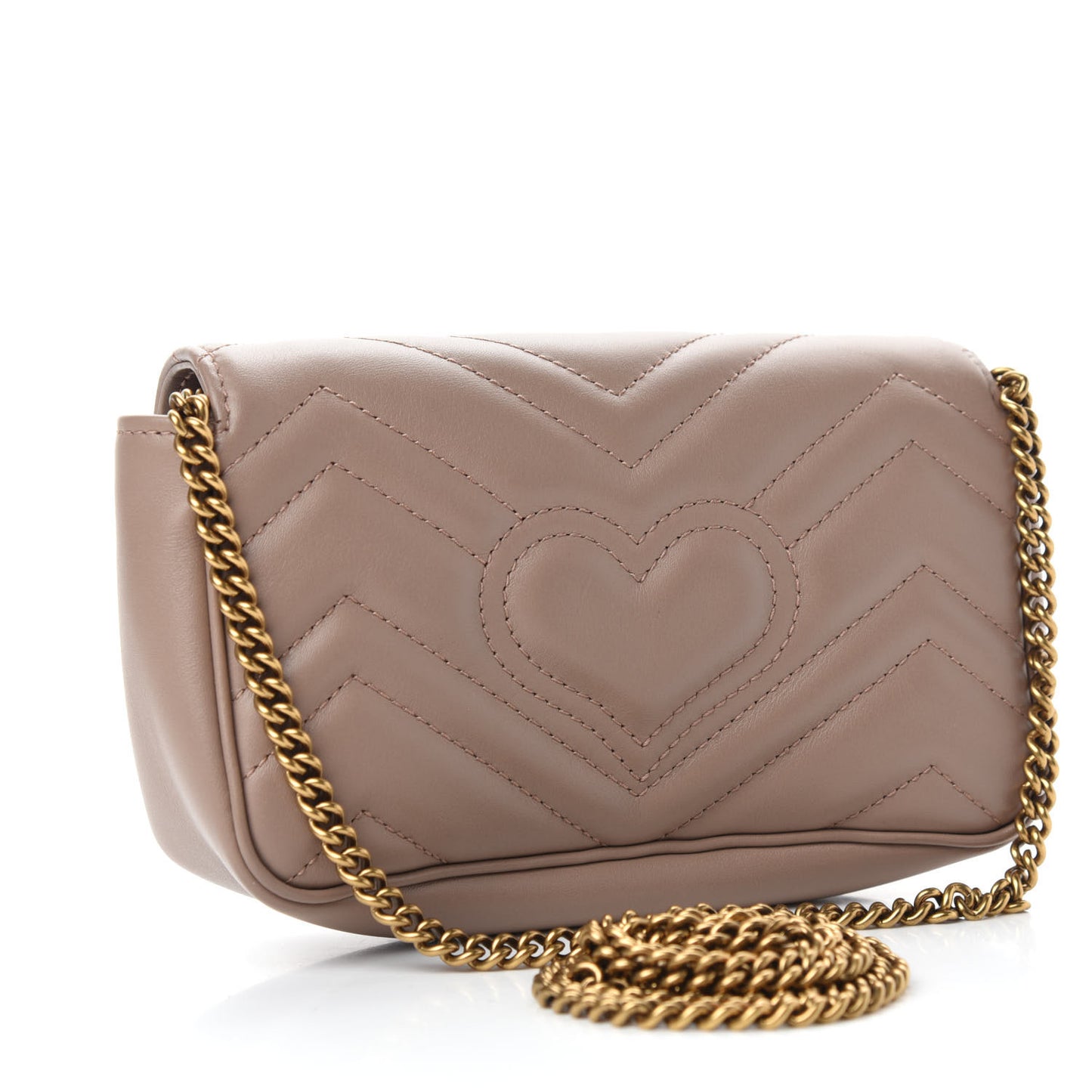 Calfskin Matelasse Super Mini GG Marmont Shoulder Bag Porcelain Rose