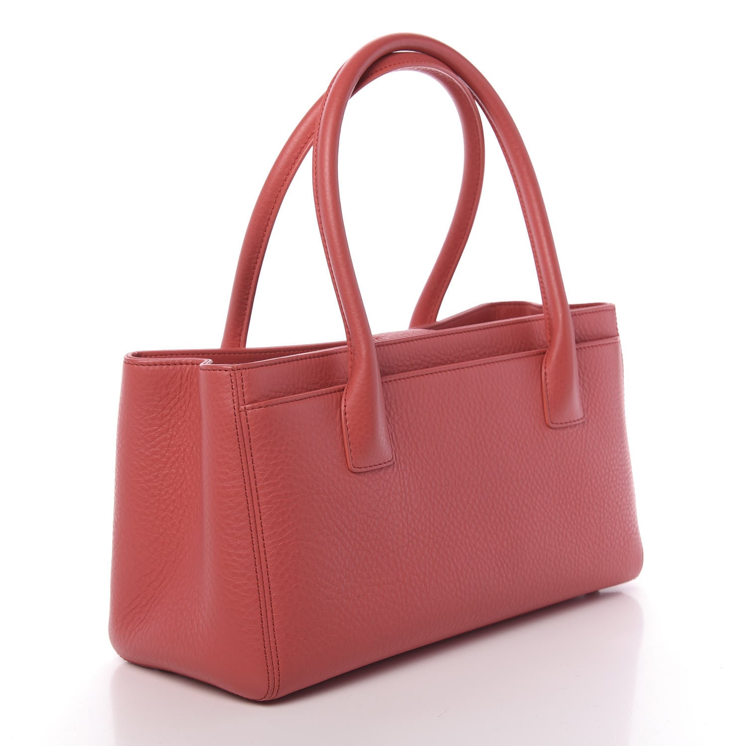 Chanel Calfskin Small Cerf Shopper Tote Coral 3 of 10