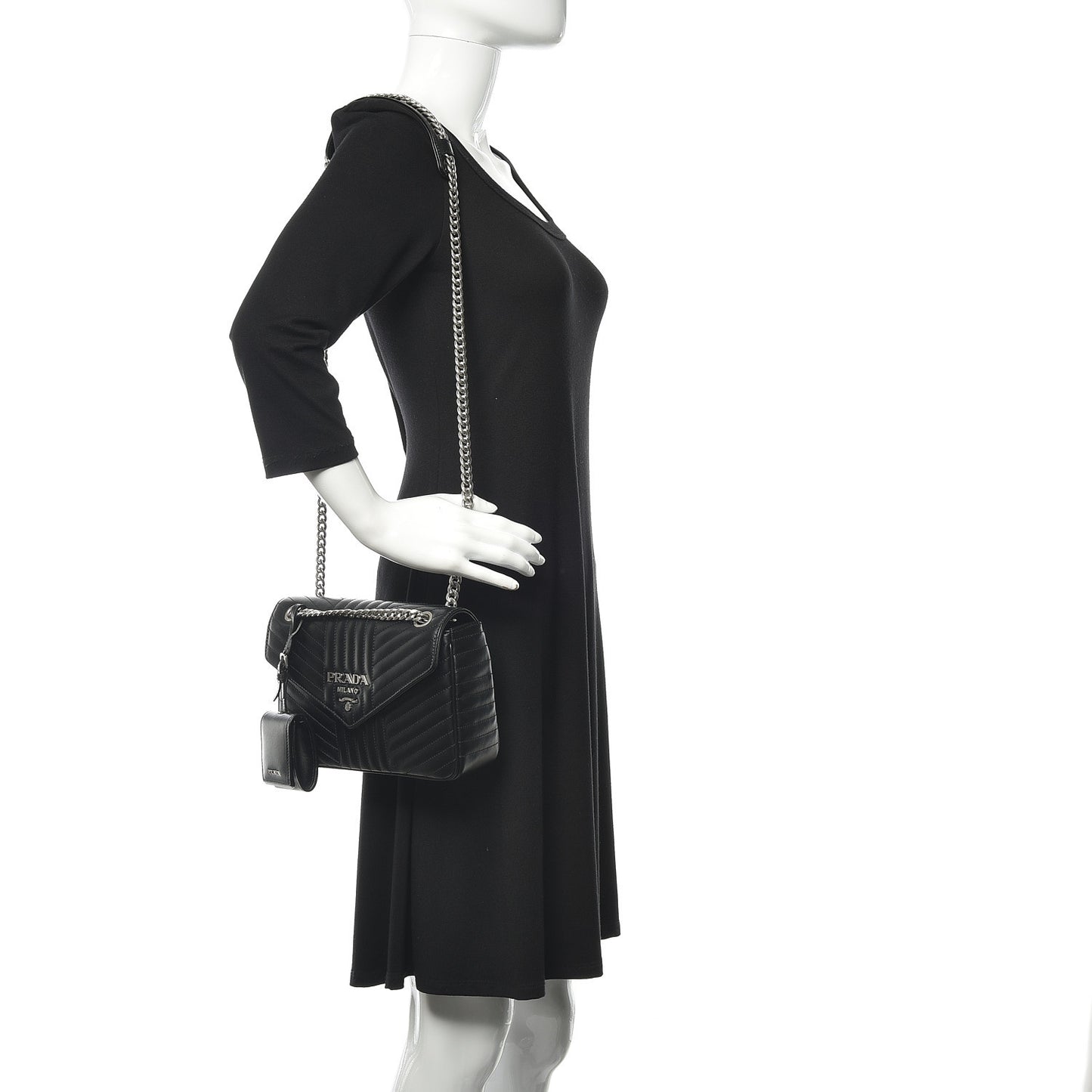 Soft Calf Impunture Diagramme Flap Black