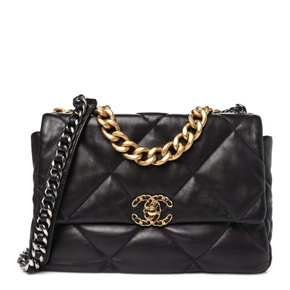 Chanel Lambskin Quilted Large Chanel 19 Flap Dark Brown 1 of 11