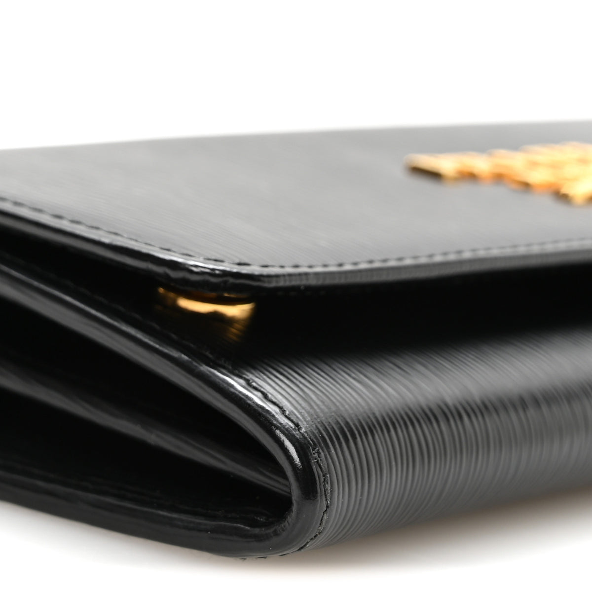 Prada Vitello Move Metal Oro Chain Wallet Black 9 of 11