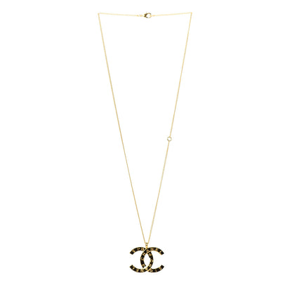 Chanel Metal CC Paris Button Necklace Gold 4 of 6