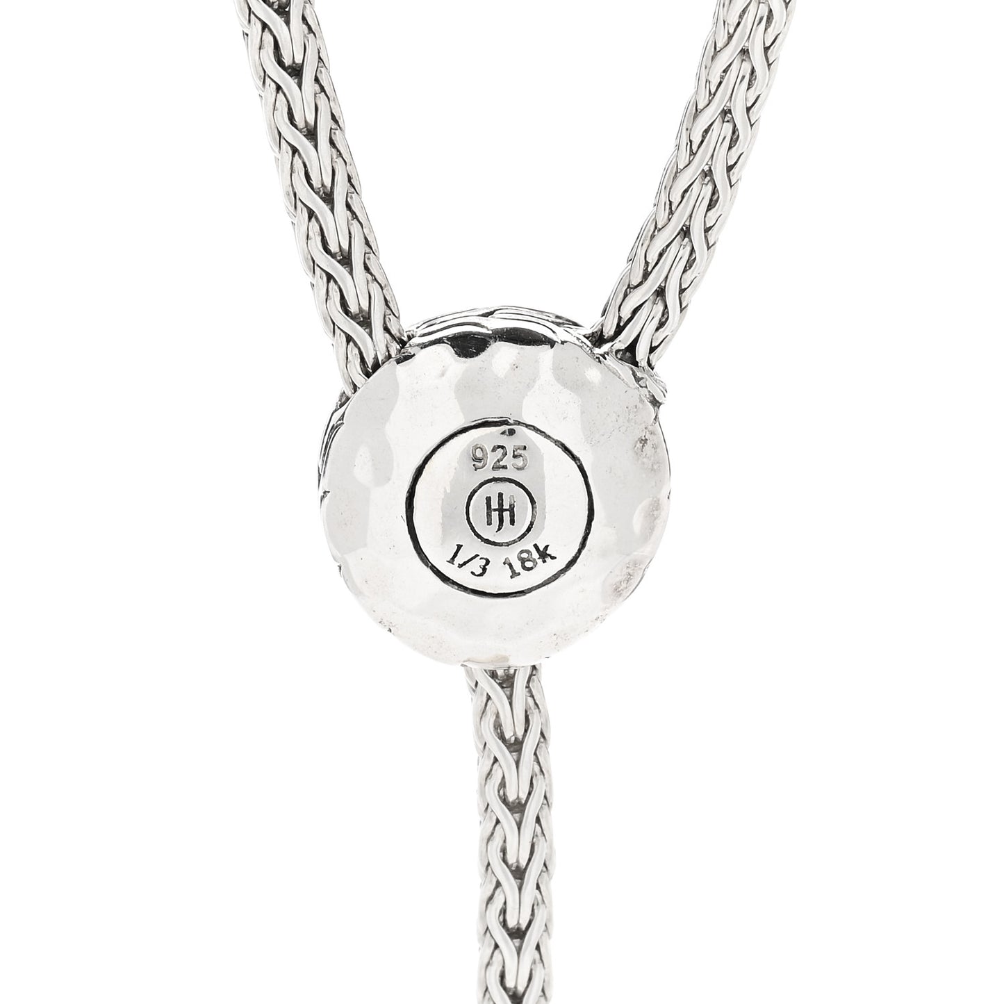 Sterling Silver 18K Yellow Gold Classic Chain Hammered Y Necklace