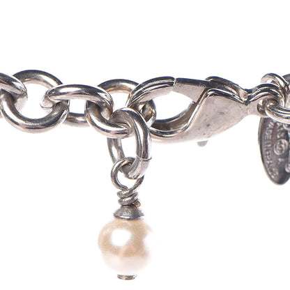 Chanel Crystal Pearl CC Long Necklace Silver 5 of 7