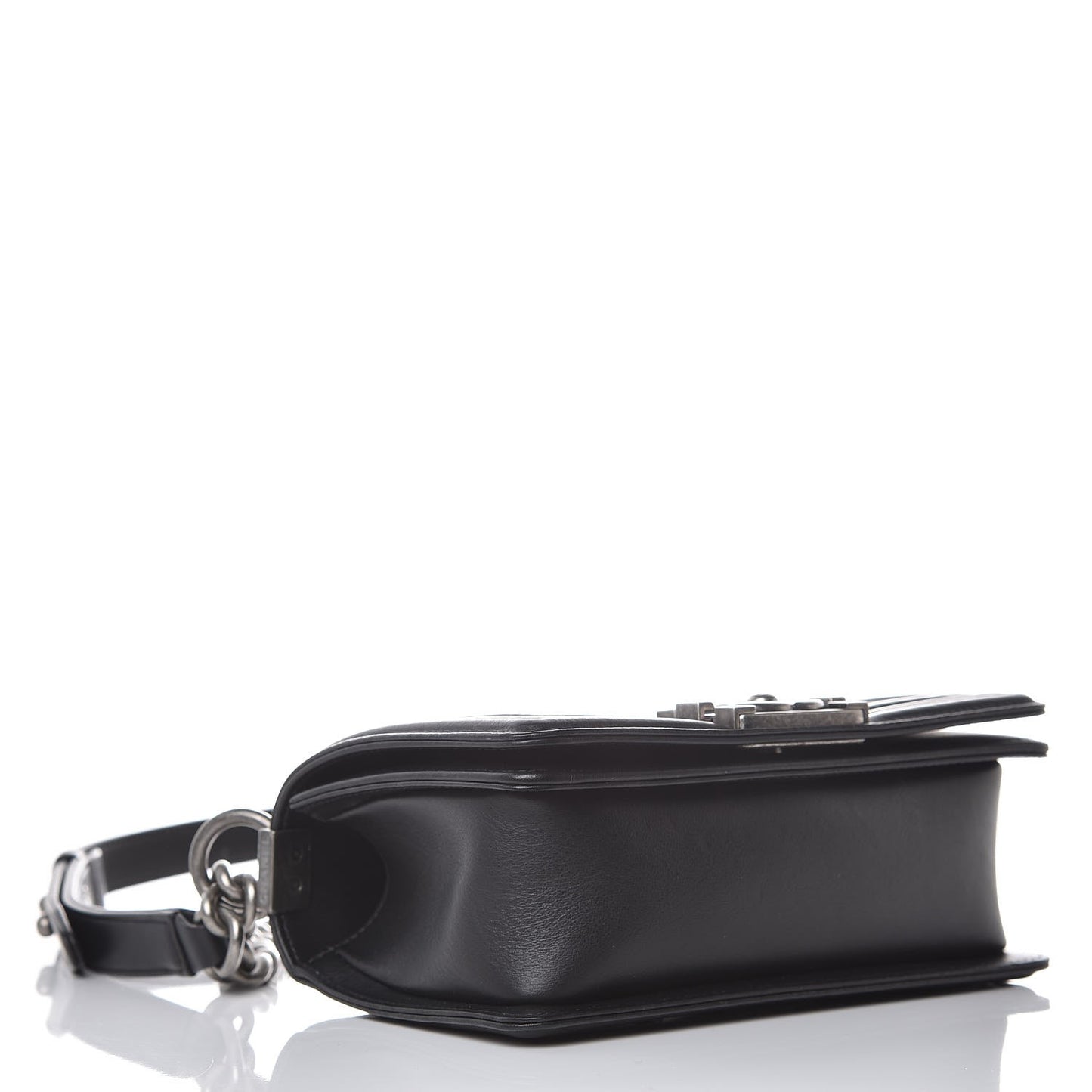 Calfskin Quilted Small Boy Flap Black