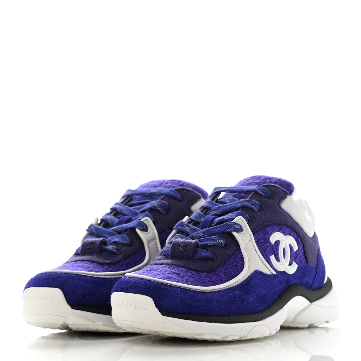 Suede Tweed Felt CC Sneakers 37 Purple