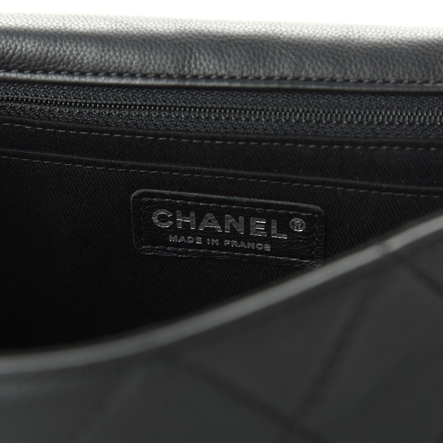 Grained Calfskin Single Flap Black