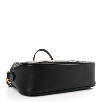 Gucci Calfskin Matelasse Small GG Marmont Chain Shoulder Bag Black 4 of 9