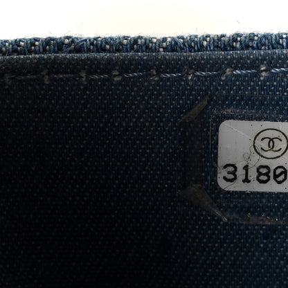 Chanel Denim Quilted CC Pearl Crush Clutch With Chain Blue 7 of 11
