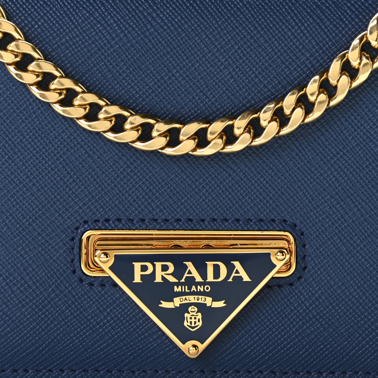 Saffiano Chain Crossbody Bag Bluette
