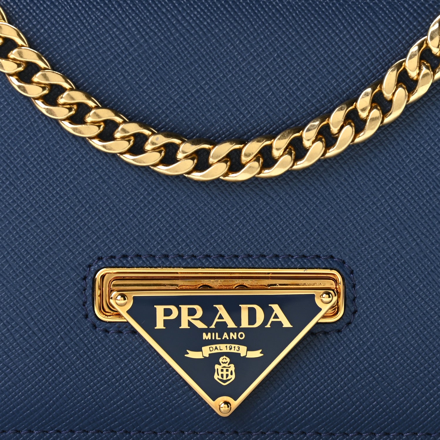 Prada Saffiano Chain Crossbody Bag Bluette 6 of 7