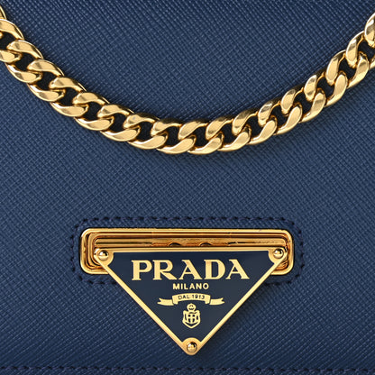Prada Saffiano Chain Crossbody Bag Bluette 6 of 7