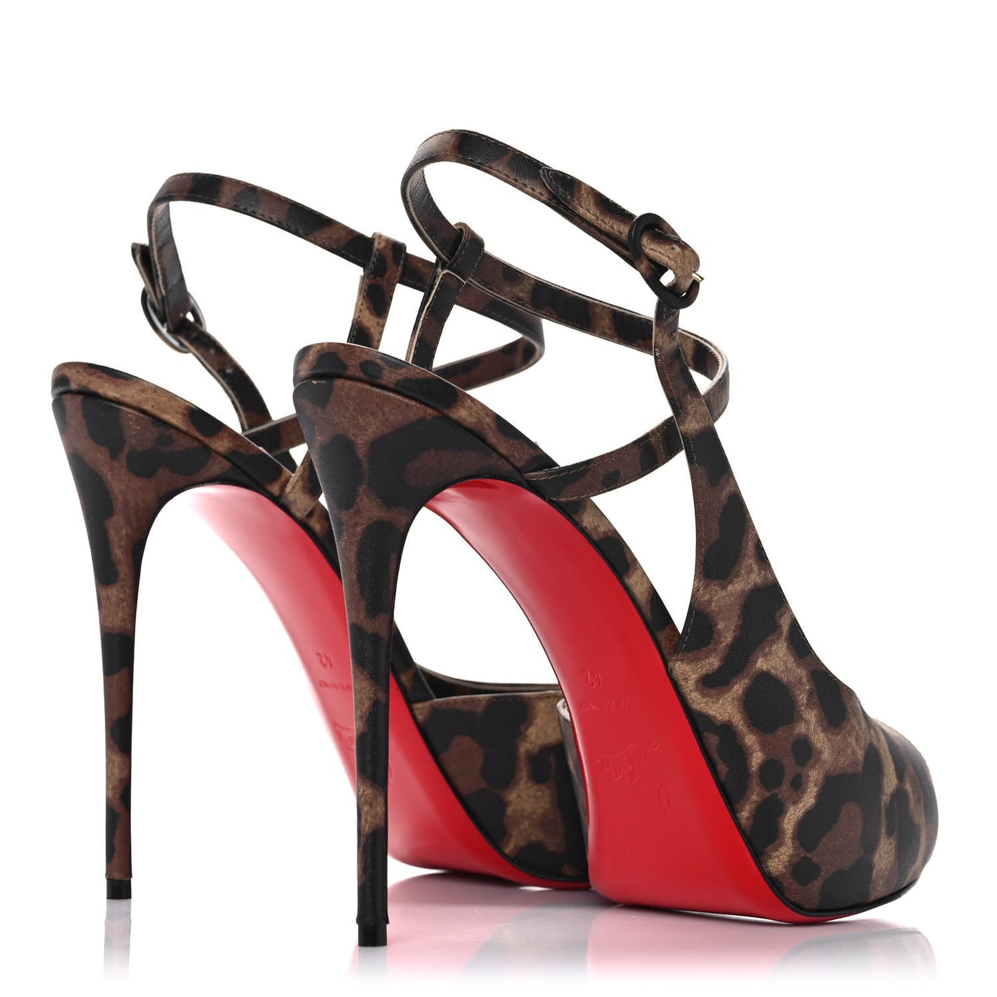 Calfskin Leopard Jenlove Alta 120 Pumps 42 Brown