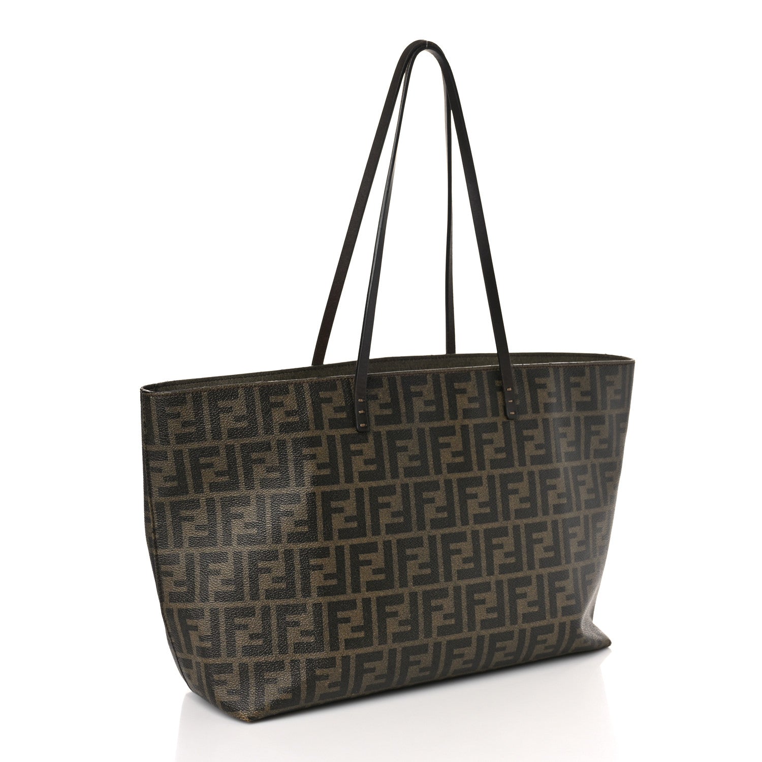 Fendi Zucca Spalmati Medium Roll Tote Tobacco Moro 3 of 12