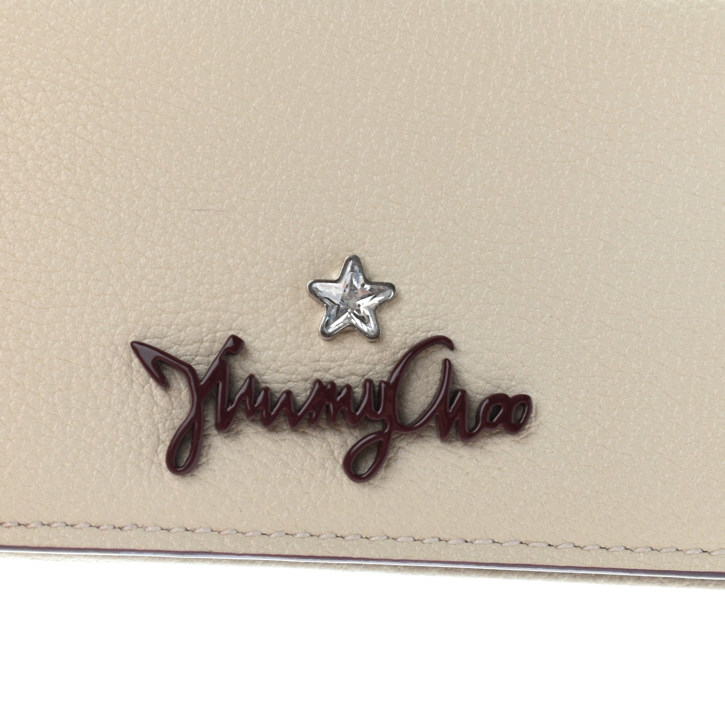 Grainy Calfskin Zuri Card Holder Linen