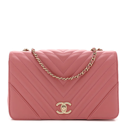 Chanel Calfskin Chevron Quilted Small Statement Flap Pink 1 of 10