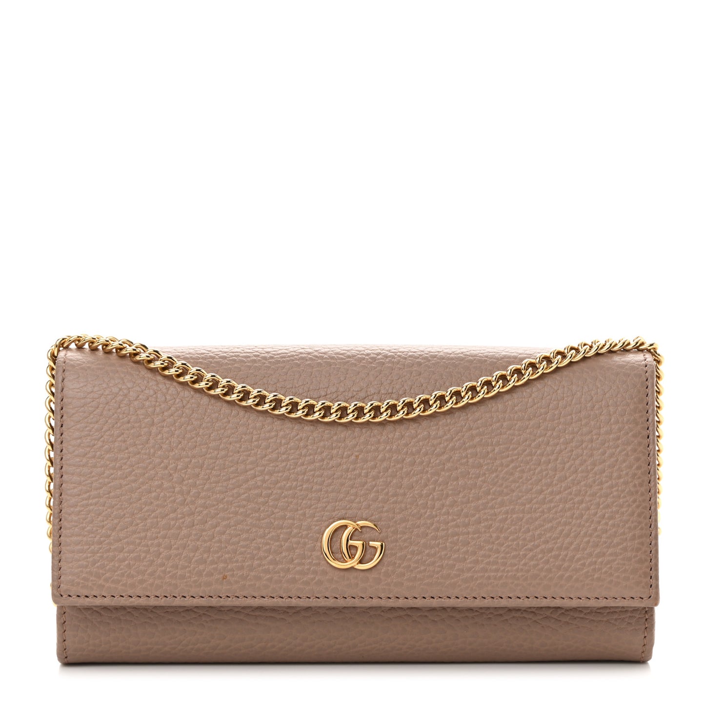 Dollar Calfskin Petite GG Marmont Wallet Chain Bag Porcelain Rose