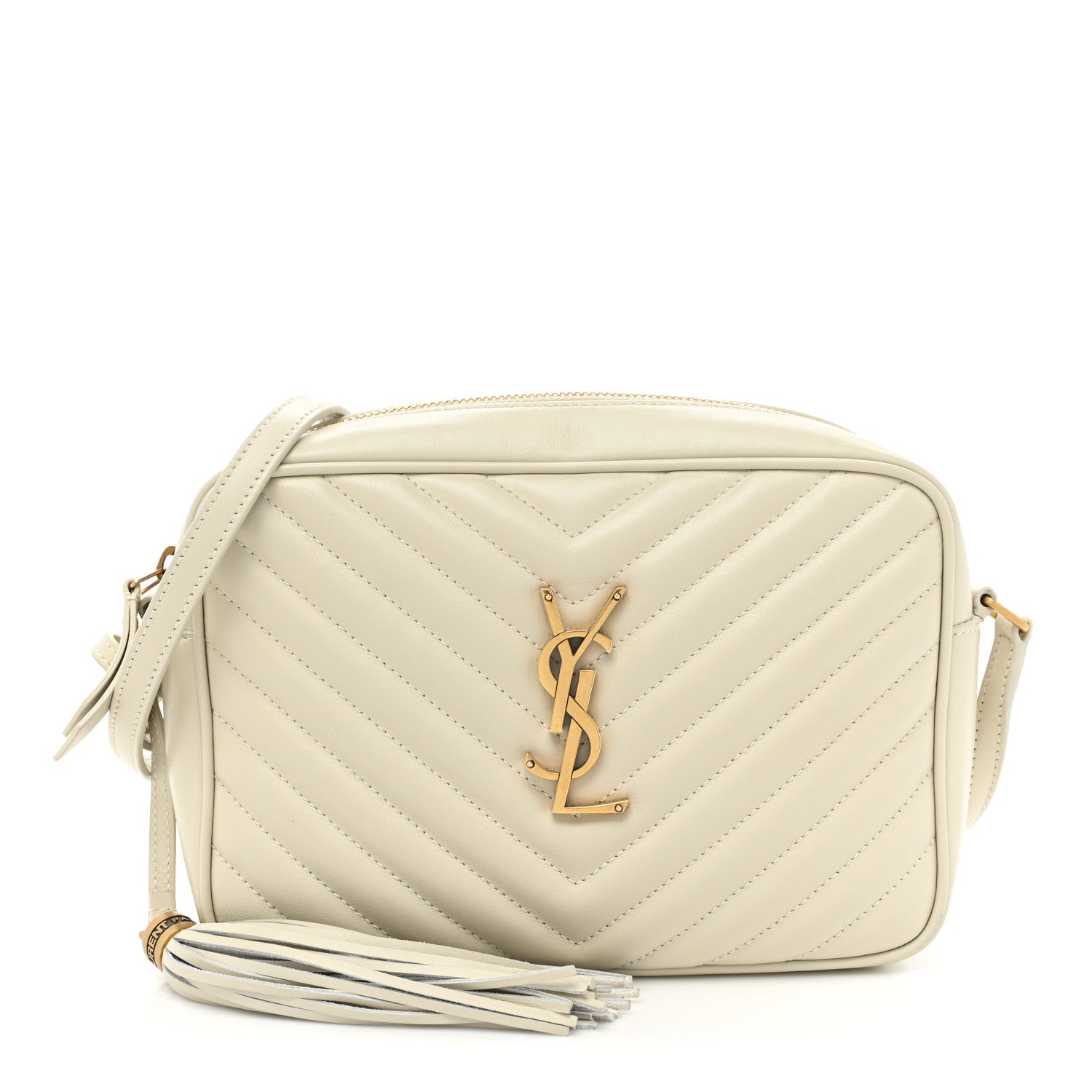 Saint Laurent Calfskin Matelasse Monogram Lou Camera Bag Crema Soft 1 of 15