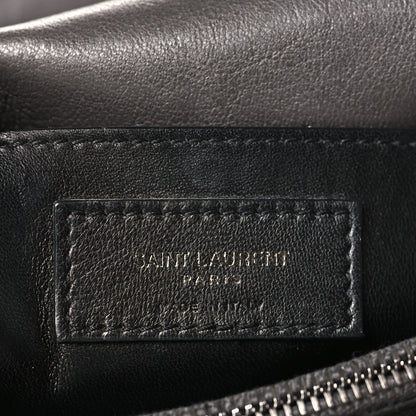 Saint Laurent Sheepskin Matelasse Chevron Monogram Large College Satchel Dark Anthracite 6 of 10