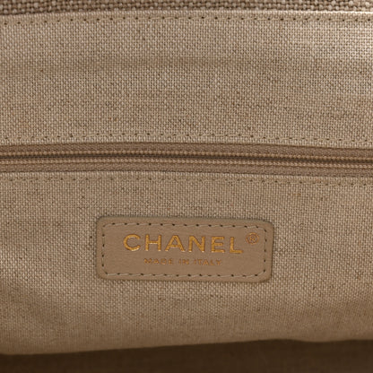 Chanel Mixed Fibers Medium Deauville Tote Beige Black 7 of 11