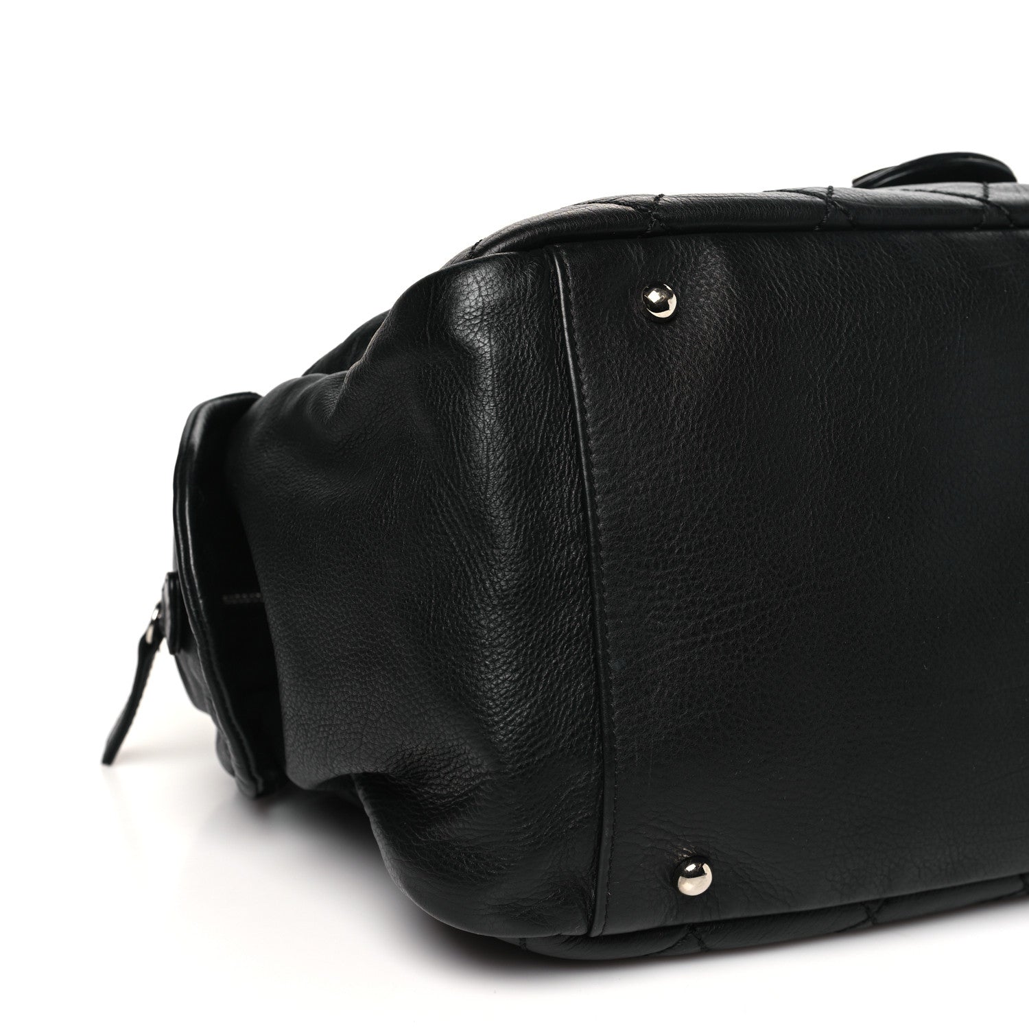 Chanel Calfskin Quilted Bowling Bag Black 9 of 10