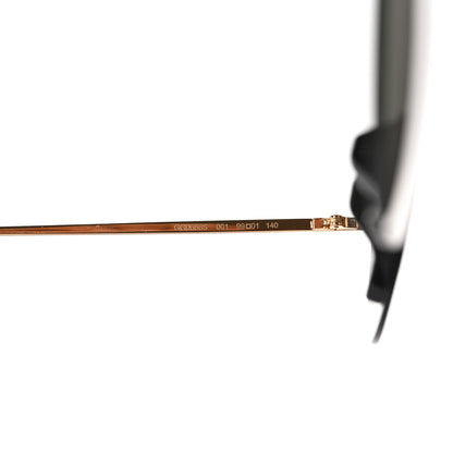 Gucci Metal Rimless Star Studded 90mm Cat Eye GG0666S Sunglasses Black Gold 6 of 7