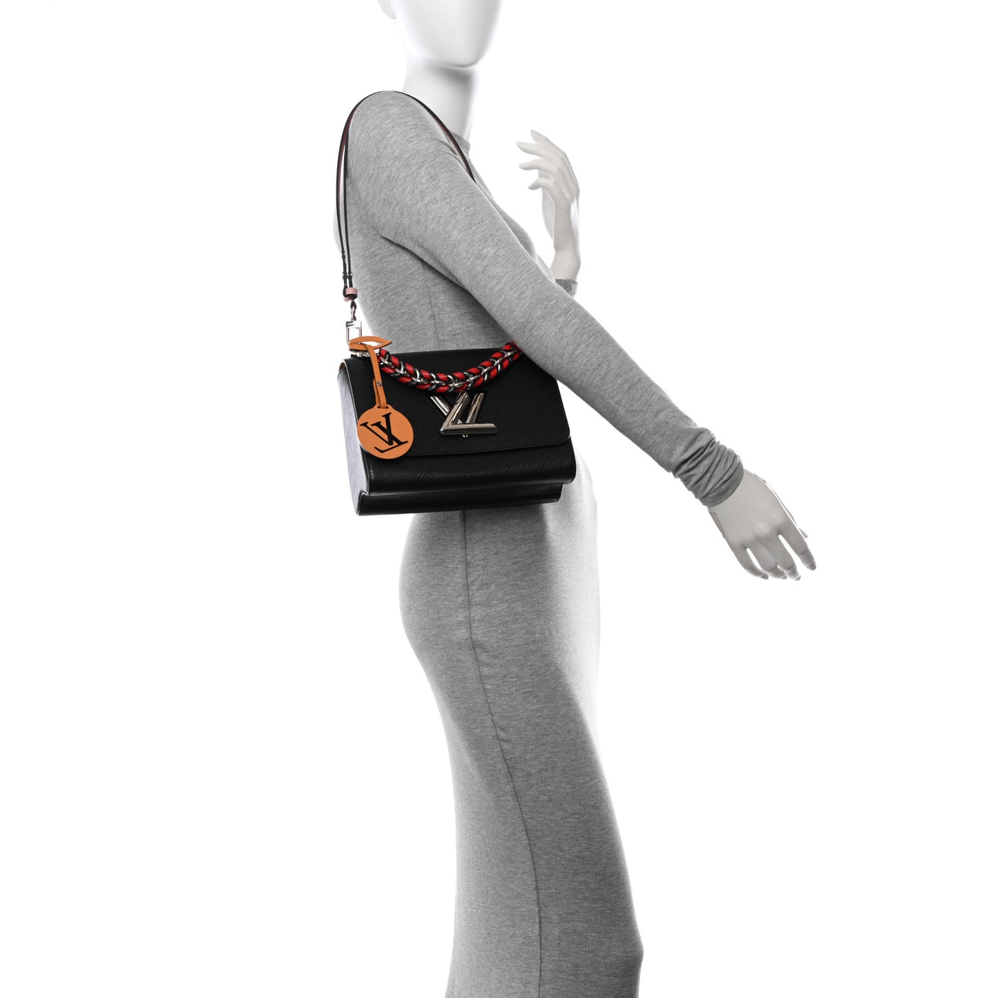 Epi Twist Braided Strap Shoulder Bag MM Black