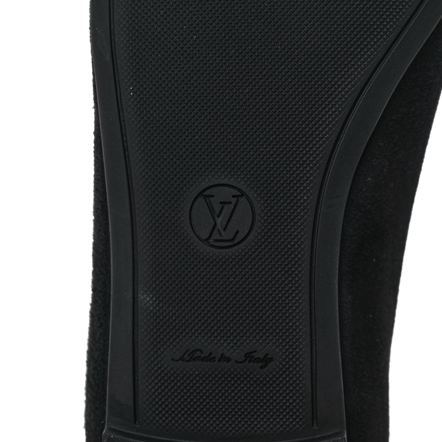 Suede Monogram Uniformes Ballet Flats 37.5 Black