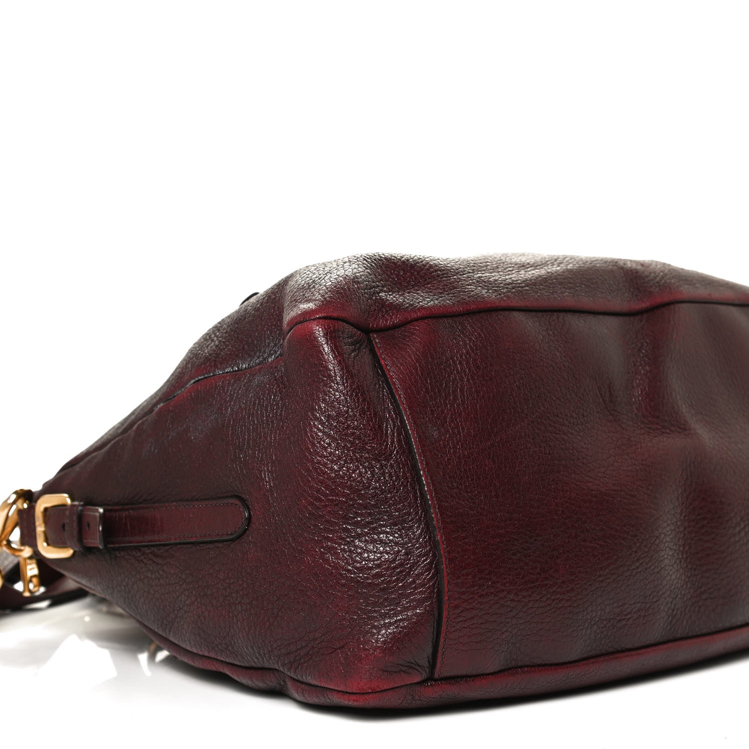Prada Vitello Daino Shoulder Bag Burgundy 9 of 14