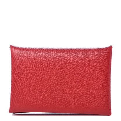 Hermes Madame Calfskin Calvi Card Case Rouge Piment 1 of 8
