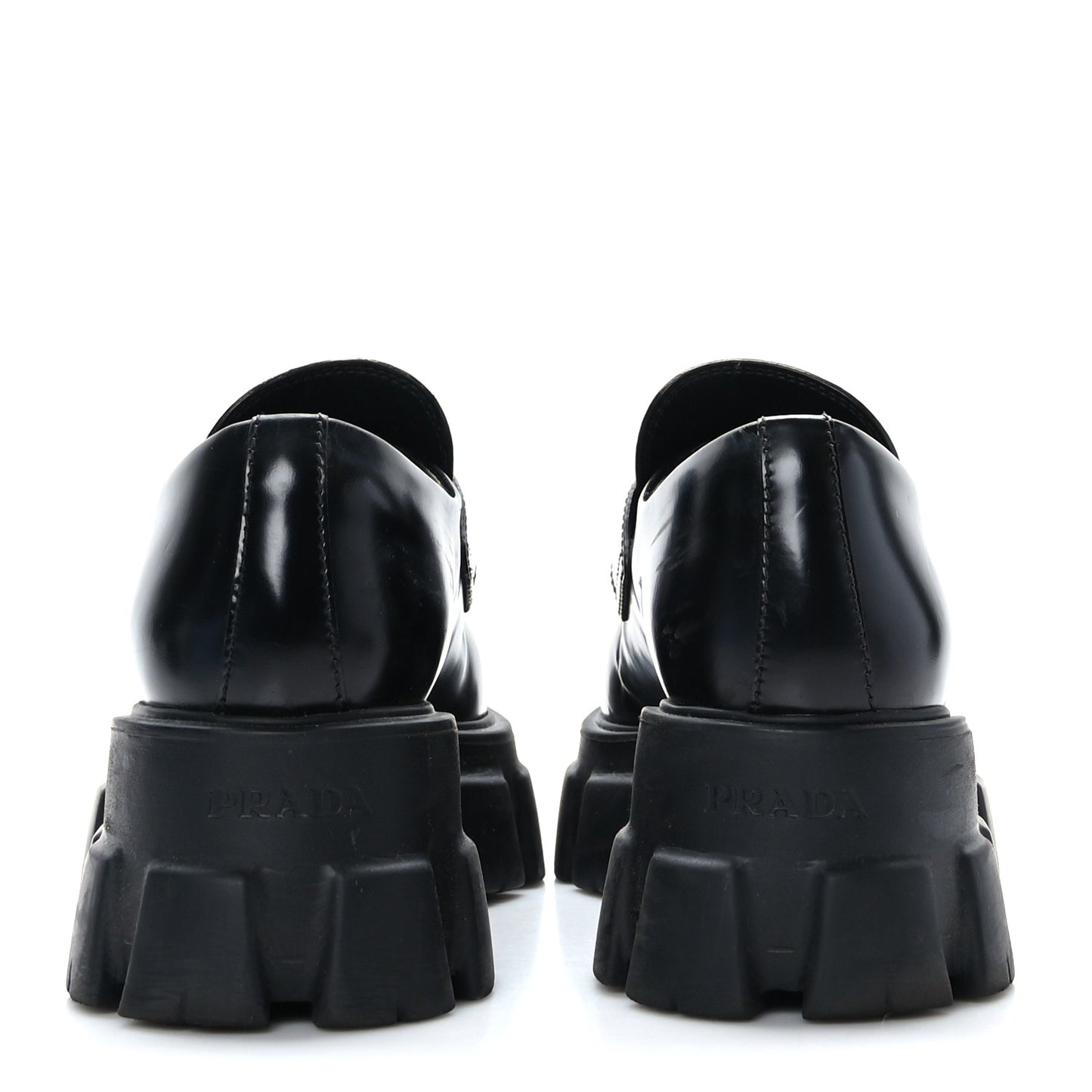 Spazzolato Triangle Logo Monolith Pointy 55mm Loafers 38.5 Black
