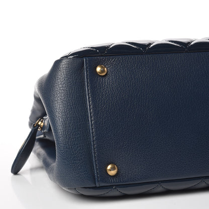 Chanel Patent Goatskin Quilted Small CC Eyelet Tote Blue 5 of 9