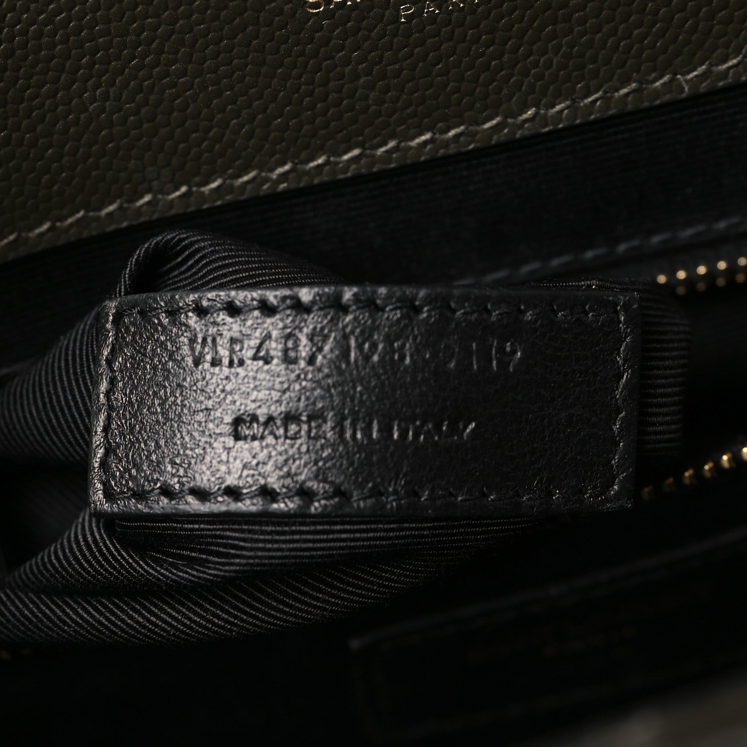 Saint Laurent Grain De Poudre Textured Mixed Matelasse Large Triquilt Monogram Satchel Dark Tea 7 of 9