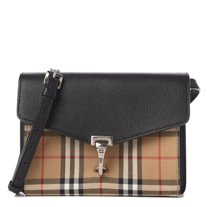 Burberry Derby Calfskin Vintage Check Small Macken Crossbody Bag Black 1 of 10