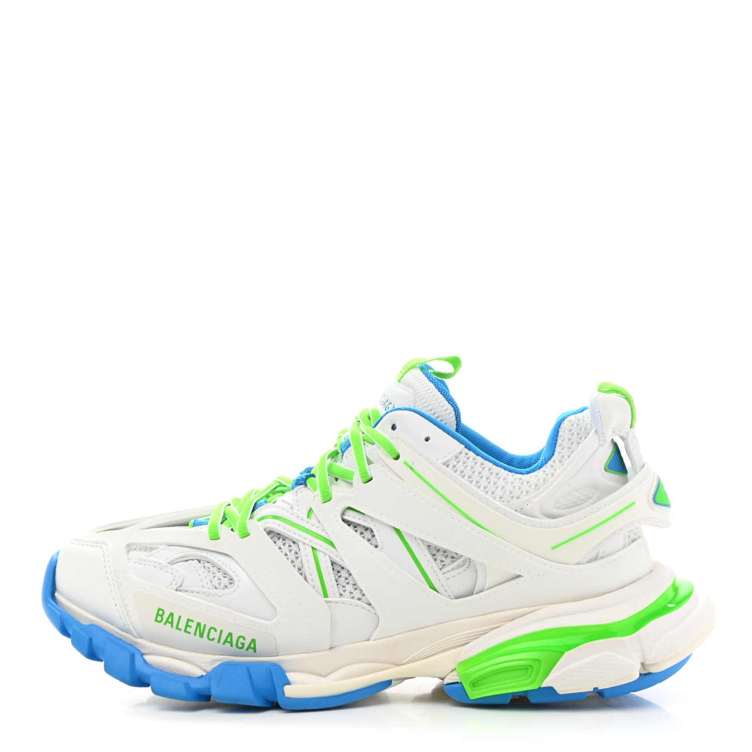 Balenciaga Mesh Nylon Mens Track Sneakers 41 White Green Blue 1 of 11