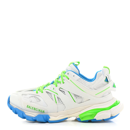 Balenciaga Mesh Nylon Mens Track Sneakers 41 White Green Blue 1 of 11