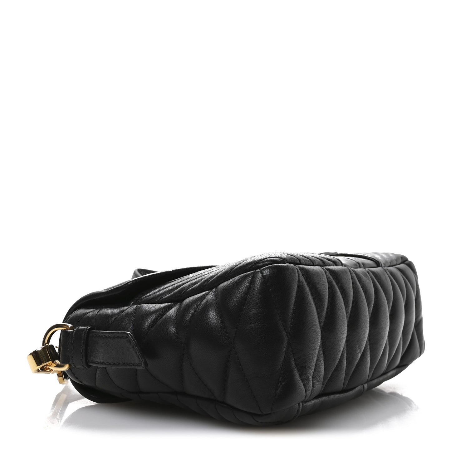 Nappa Matelasse Biker Shoulder Bag Black