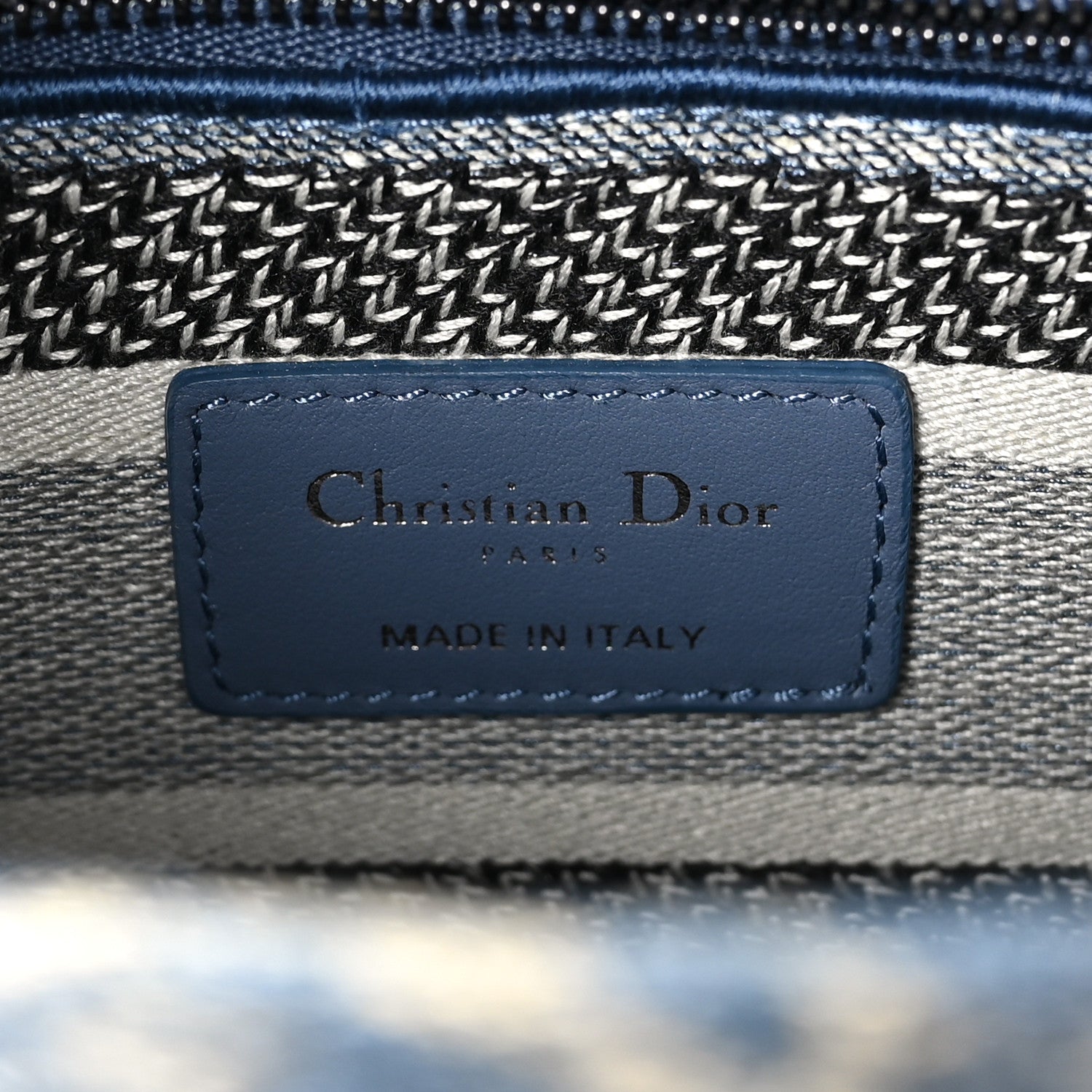 Christian Dior Canvas Embroidered Brocart Medium Lady D-Lite  Blue 6 of 9