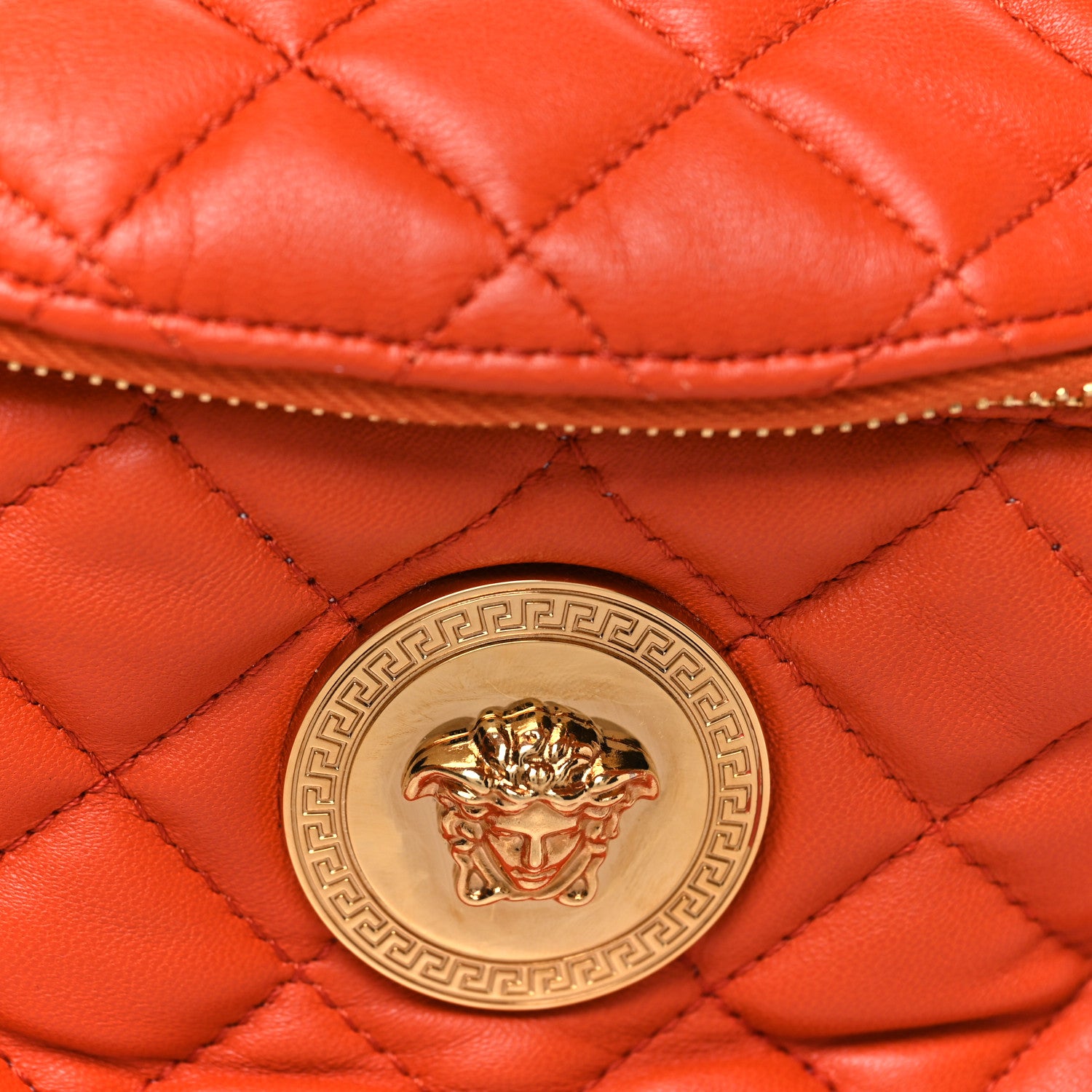 Versace Nappa Quilted Medusa Belt Bag Orange 7 of 9