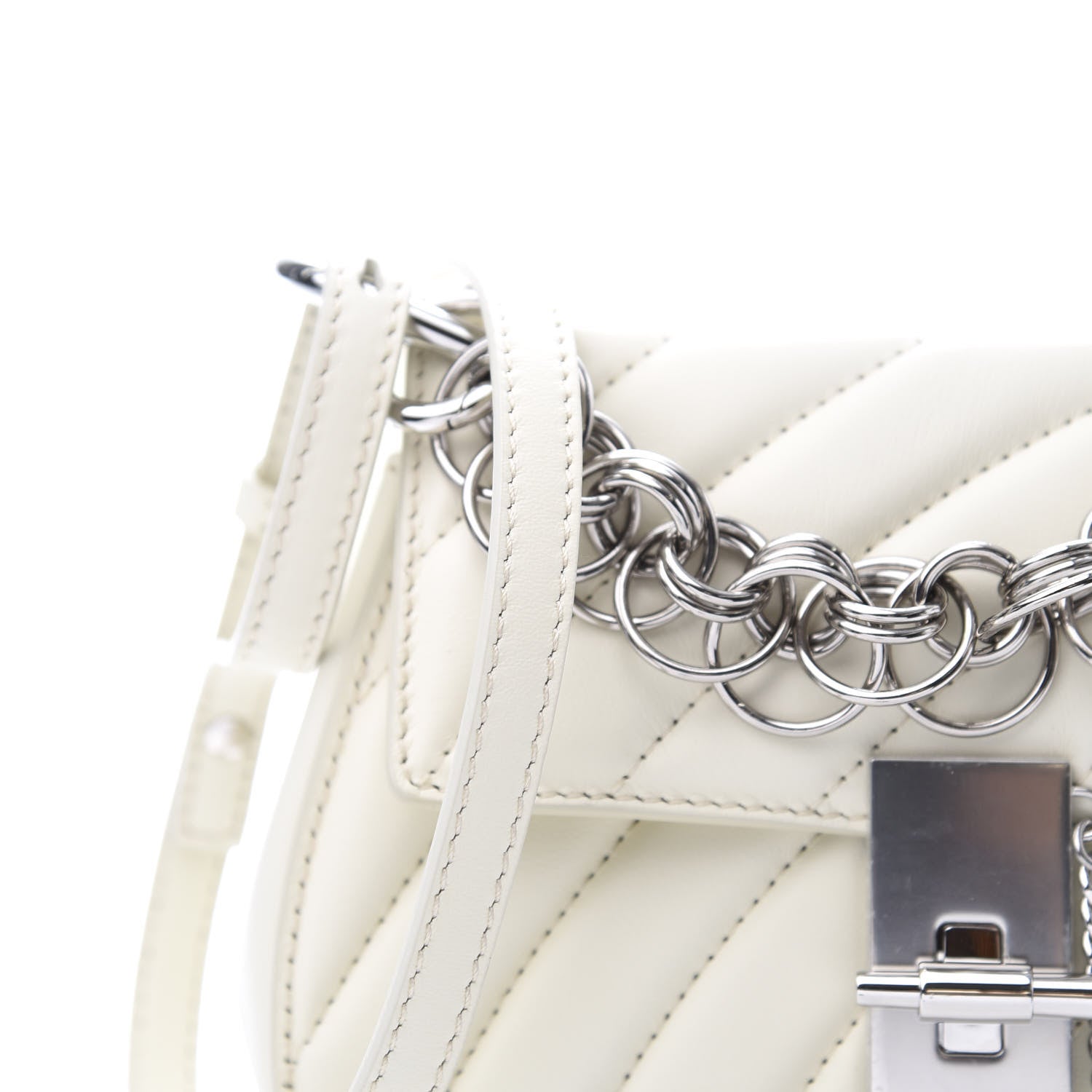 Chloe Calfskin Quilted Mini Drew Bijou Shoulder Bag Natural White 9 of 9