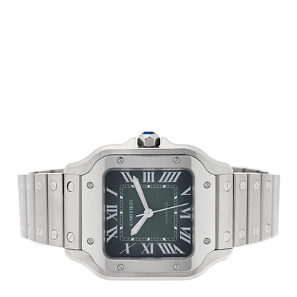 Cartier Stainless Steel 35mm Santos de Cartier Automatic Watch Green 2 of 5