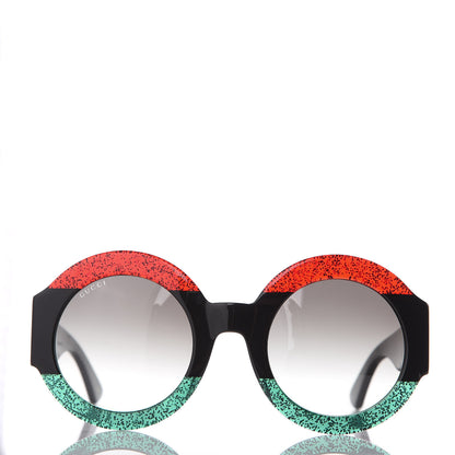Gucci Acetate Round GG0084S Sunglasses Black Red Green 3 of 8