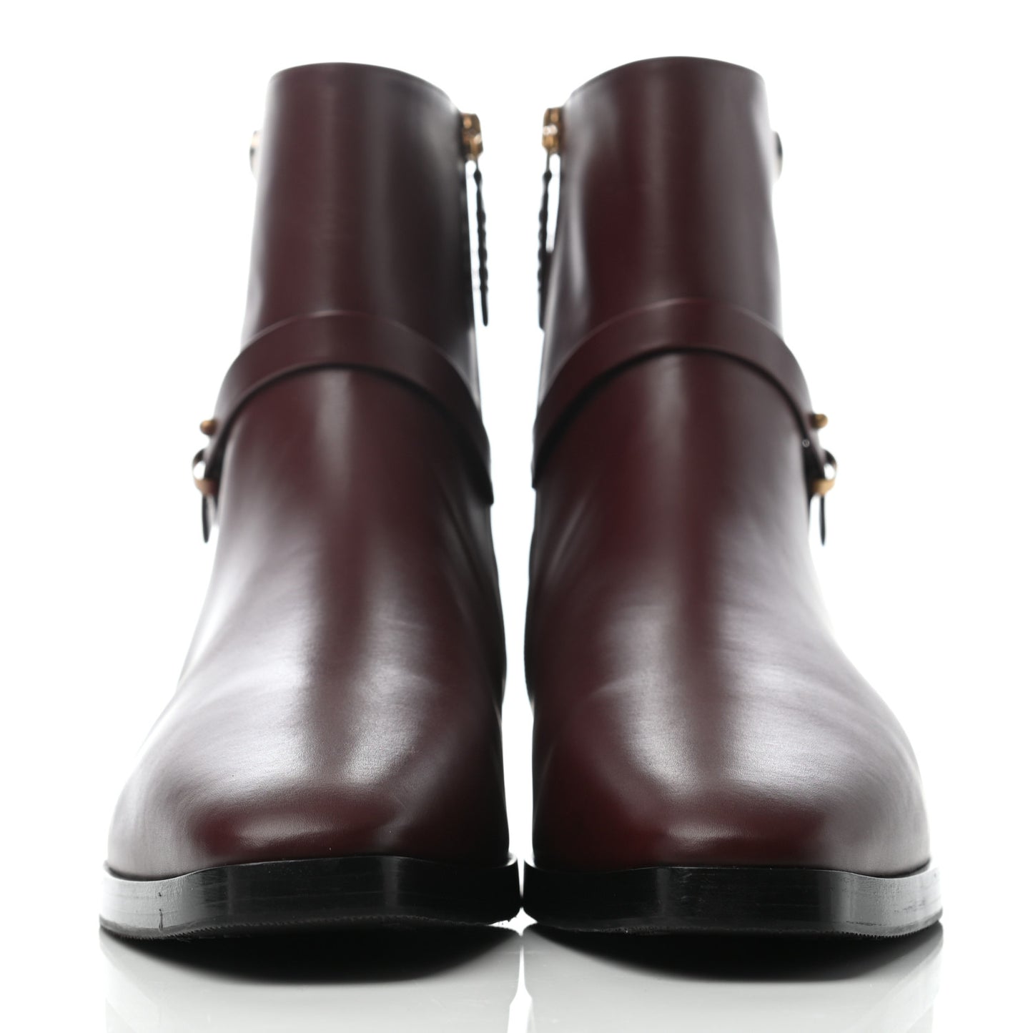 Calfskin Womens GG Ankle Boots 40 Vintage Bordeaux