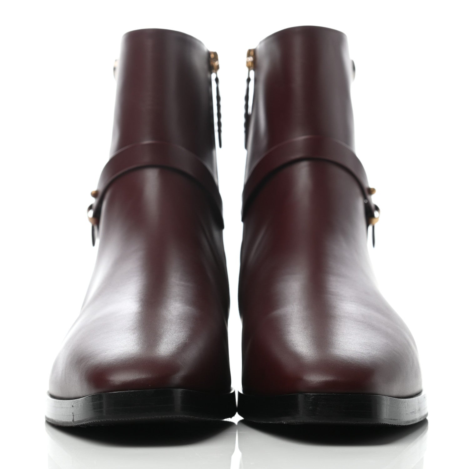 Gucci Calfskin Womens GG Ankle Boots 40 Vintage Bordeaux 2 of 8