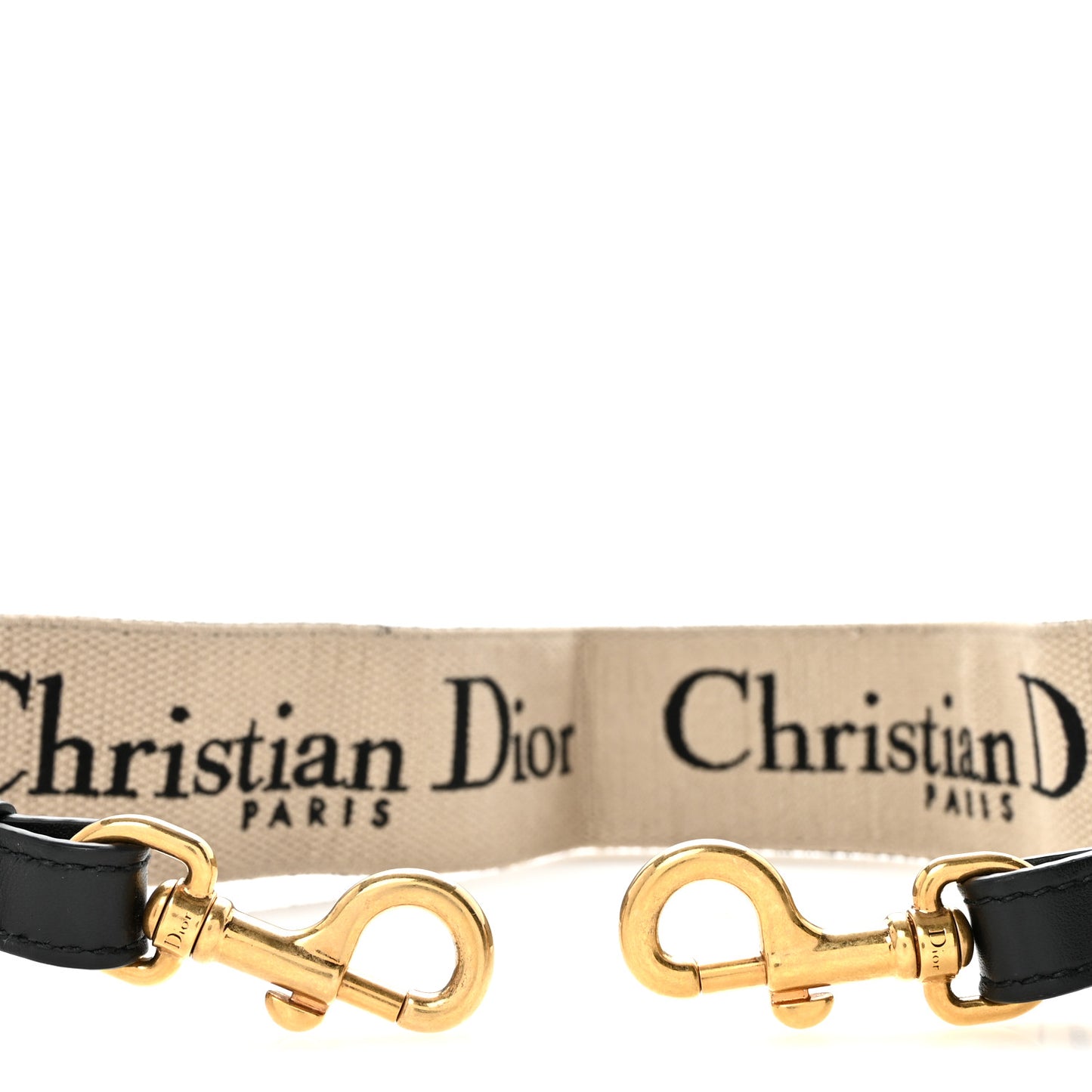 Canvas Embroidered Shoulder Strap Black