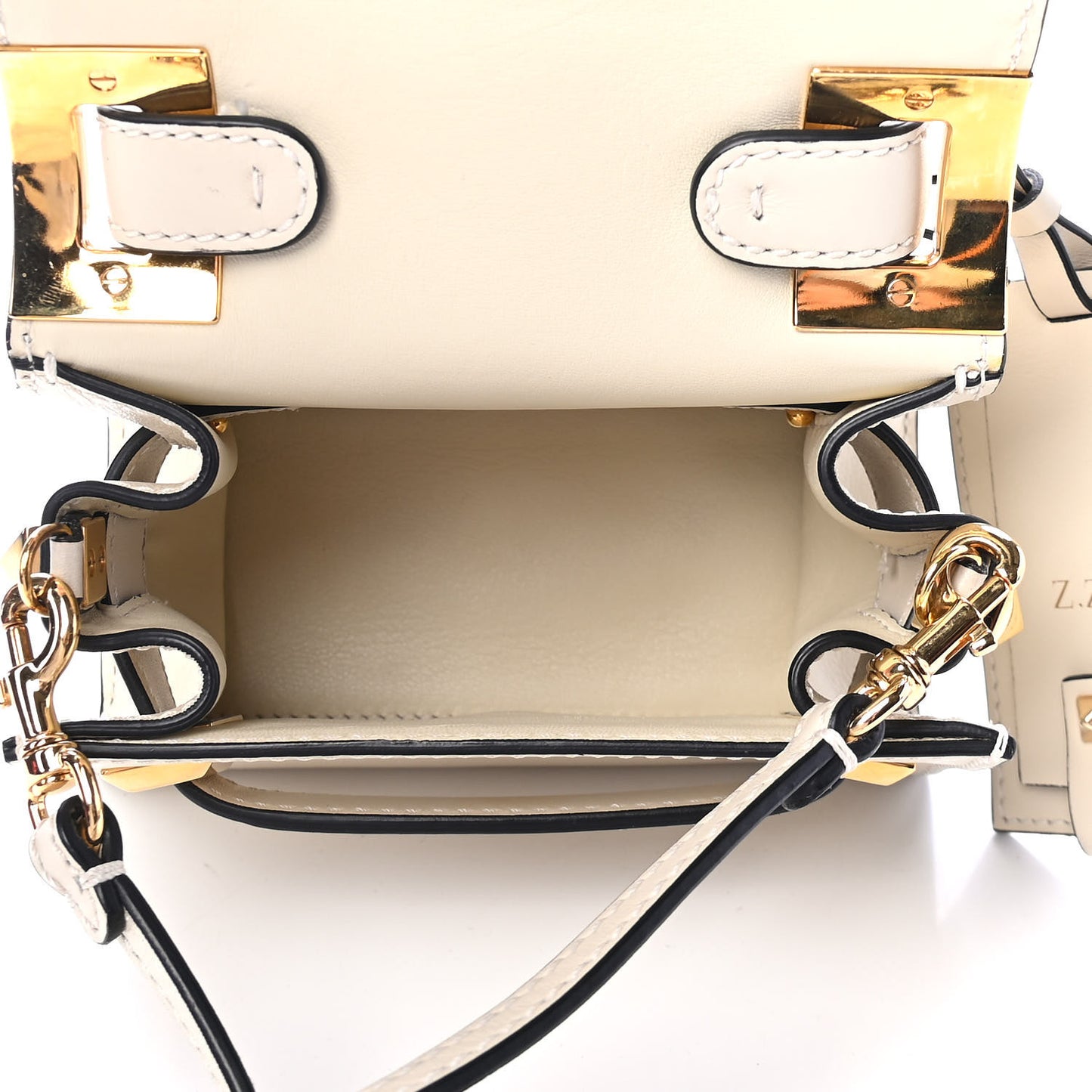 Vitello Mini My Rockstud Frame Bag Light Ivory
