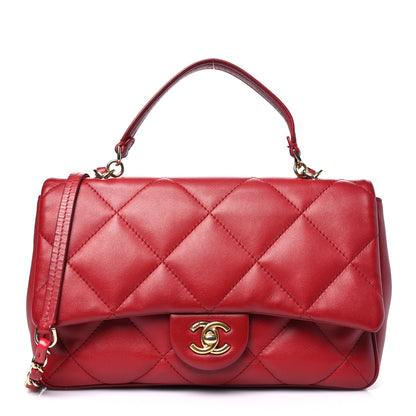 Chanel Lambskin Quilted Easy Carry Flap Red 1 of 12