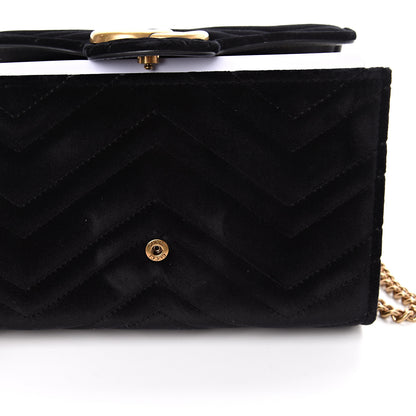 Gucci Velvet Matelasse GG Marmont Chain Wallet Black 7 of 10